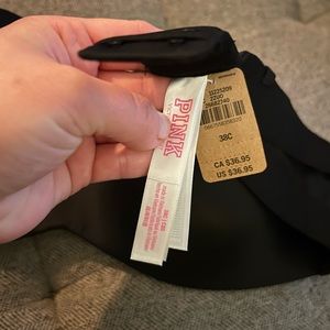 BRAND NEW with tags! Victoria Secret convertible bra. Black satin. 36C